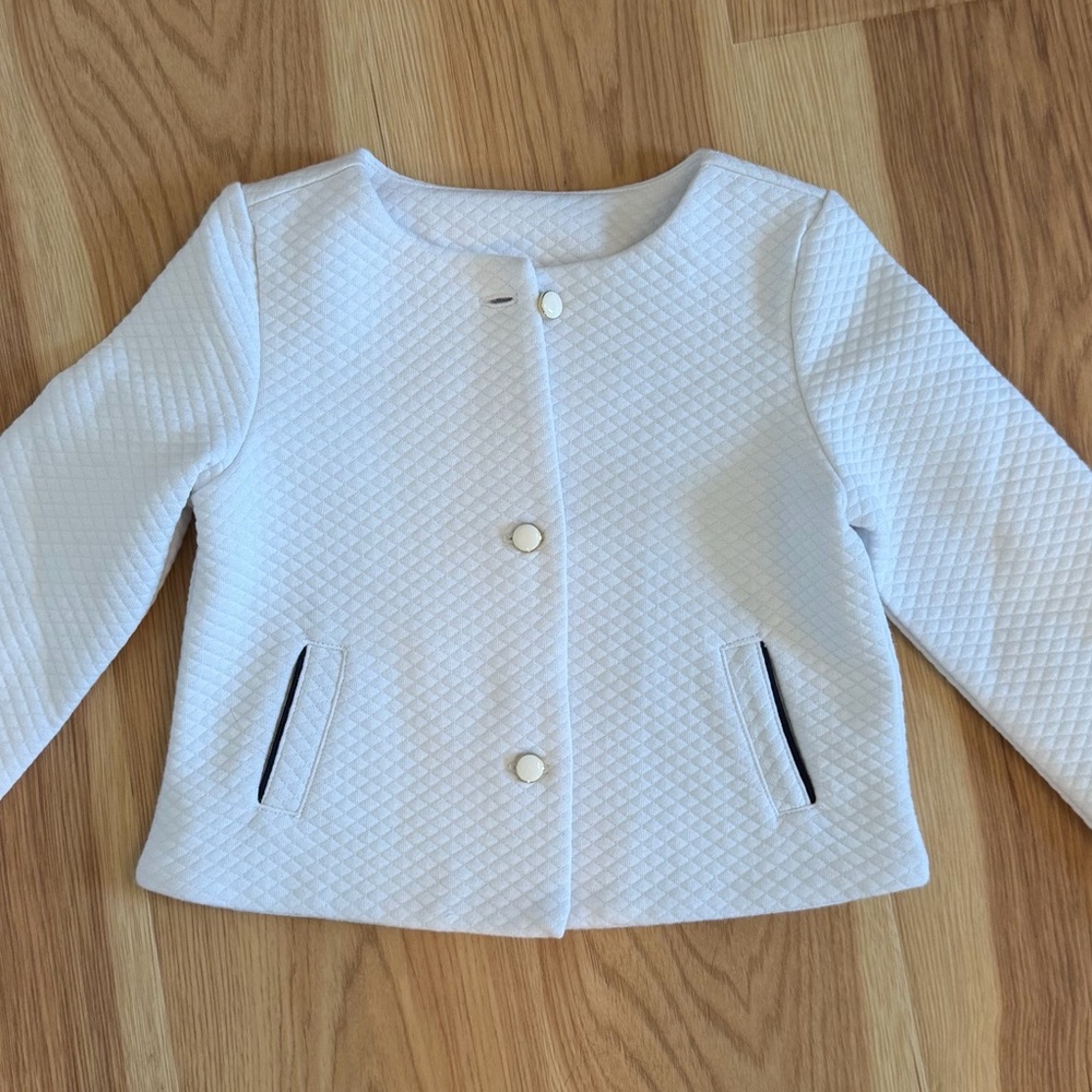 Janie and Jack White Quilted Blazer